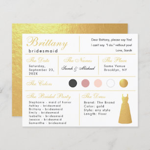 Imitats Gold Foil Dress Bridesmaid Informationskar