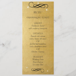 Imitats Gold Foil, elegant, Hochzeitsmenü Menükarte