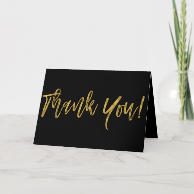 Imitats Gold Foil Hochzeit Danke-Card Dankeskarte (Vorderseite)