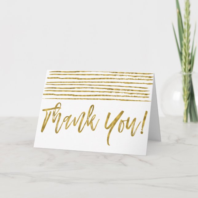 Imitats Gold Foil Hochzeit Danke-Card Dankeskarte (Vorderseite)