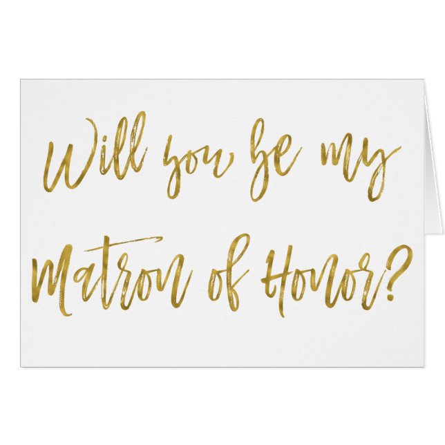 Imitats Gold Foil Hochzeit Matron of Honour (Vorderseite (Horizontal))