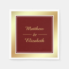 Imitats Gold Foil Red Wedding Paper Serviette