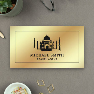 Imitats Gold Foil Taj Mahal Travel Agent Visitenkarte