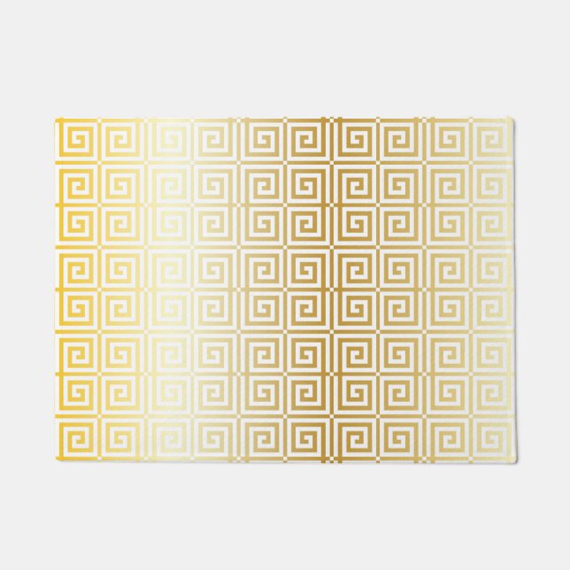 Imitats Gold Foil Trellis griechisches Schlüsselmu Fußmatte (Vorderseite)