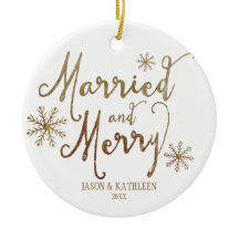 Imitats Gold Foil VERHEIRATET UND MERRY | Urlaub 2