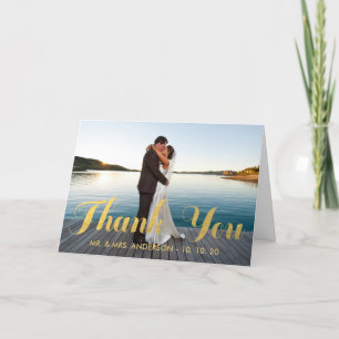 IMITATS GOLD FOIL   WEDD FOTO DANKEN SIE KARTE