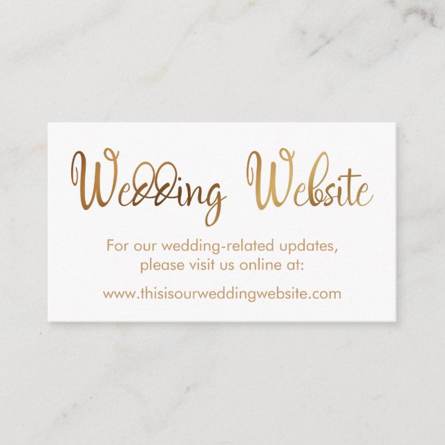 Imitats Gold Foil, Wedding Website Insert Card (Vorderseite)