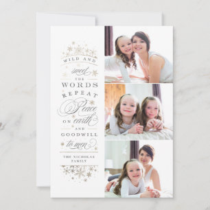 Imitats Gold Foil Weltfrieden Foto Ferienkarte Feiertagskarte