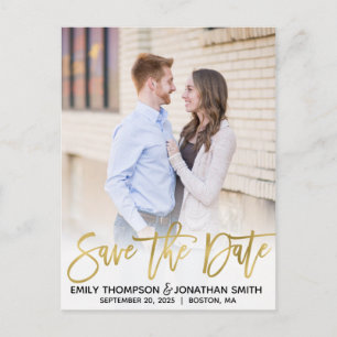 Imitats Gold Fossil Save the Date Postkarte