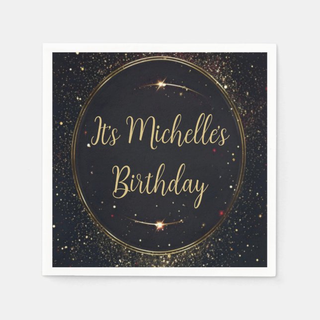 Imitats Gold Geburtstag Serviette (Vorderseite)