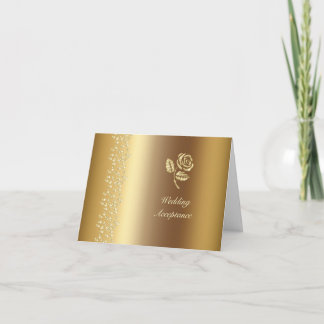 Imitats Gold gedruckte Herzen und Rose Hochzeit RS Einladung
