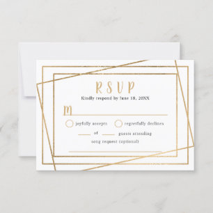Imitats Gold Geometric Rahmen Hochzeitsbuffet UAWG RSVP Karte