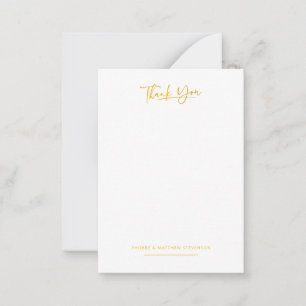 Imitats Gold handgeschriebene Minimalistische Dank Mitteilungskarte