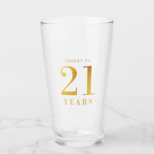 Imitats Gold jubelt auf 21 Jahre Geburtstag Glas