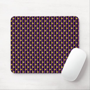 Imitats Gold Kronen Lila Schwarzer Streifen Mardi Mousepad
