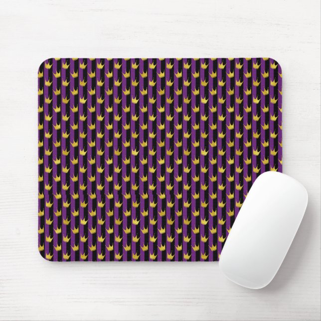 Imitats Gold Kronen Lila Schwarzer Streifen Mardi  Mousepad (Mit Mouse)