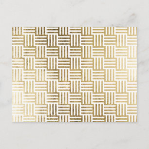 Imitats Gold Leaf Streifen Karo Muster Postkarte