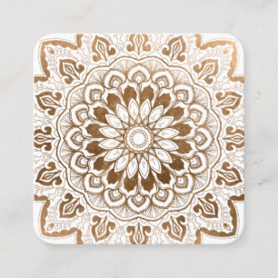 Imitats Gold Mandala Medallion Yoga Heilung Quadratische Visitenkarte