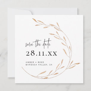 Imitats Gold Minimalistisch Kranz Save the Date