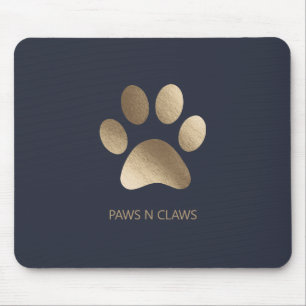 Imitats Gold Paw Print auf der großen Marine Mousepad