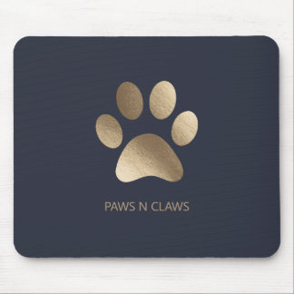 Imitats Gold Paw Print auf der großen Marine Mousepad