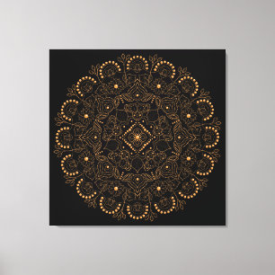 Imitats Gold Pearl Bead Mandala Leinwanddruck