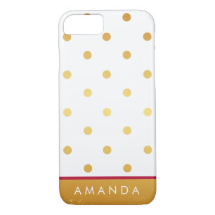 Imitats Gold Polka dots Hot-Rosa Linie Ihr Name Case-Mate iPhone Hülle
