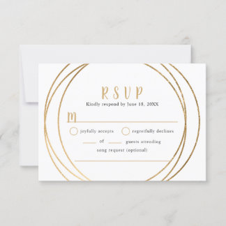 Imitats Gold Round Geometric Wedding Buffet UAWG RSVP Karte