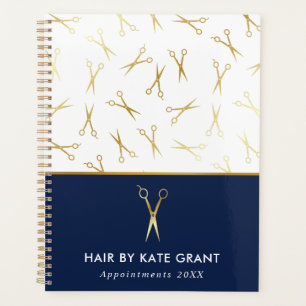 Imitats Gold Schere Blue Hair Stylist Ernennung Planer
