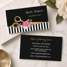 Imitats Gold Schere Streifen Rosa Blumenhaarsalon