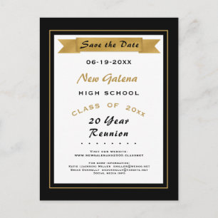 Imitats Gold School Class Wiedersehen Save the Dat Ankündigungspostkarte