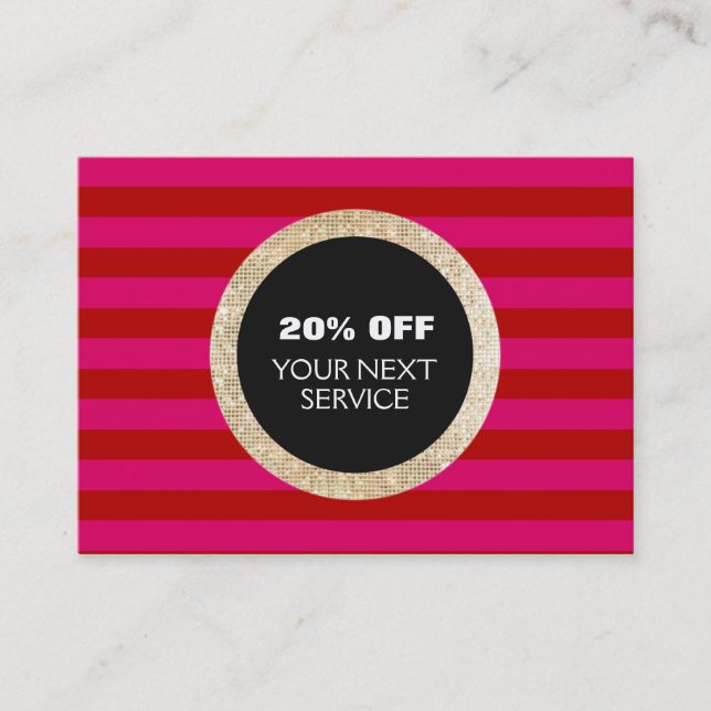 Imitats Gold Sequins Haarsalon Gutschein 2 Rabattkarte (Vorderseite)