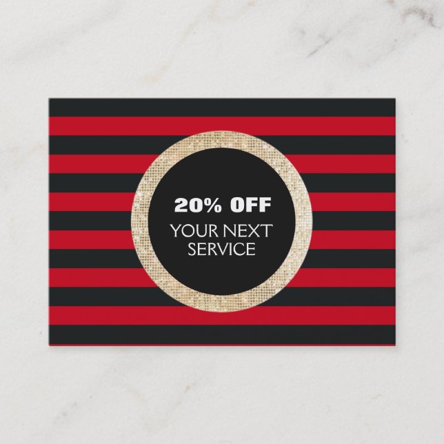 Imitats Gold Sequins Haarsalon Gutschein 3 Rabattkarte (Vorderseite)