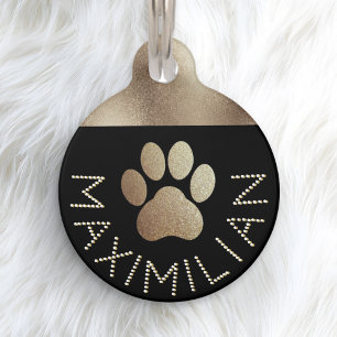 Imitats Gold Sparkle Diamante Wirkung Cooler Hund Haustiermarke