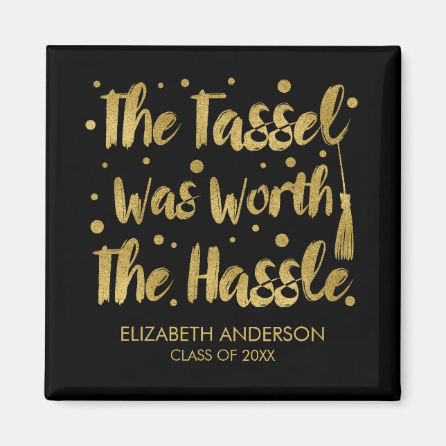 Imitats Gold Tassel Abschluss Magnet (Vorne)