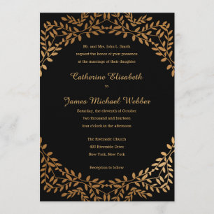 Imitats Gold Wedding Einladung von Bride's Eltern