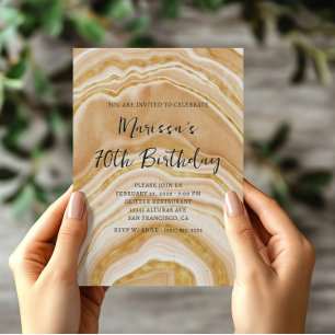 Imitats Golden Agate 70. Geburtstag Einladung
