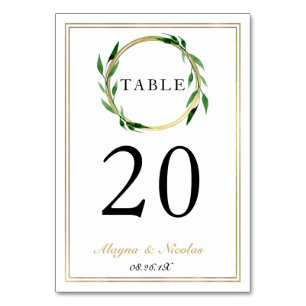 Imitats Golden Wreath Wedding Tischnummer Card
