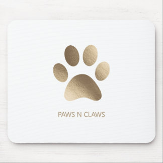 Imitats Goldpaw-Druck auf Weiß Mousepad