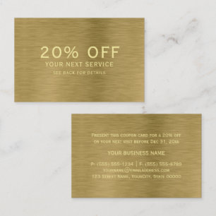 Imitats Gutschein für Gold Metal Textur Rabattkarte