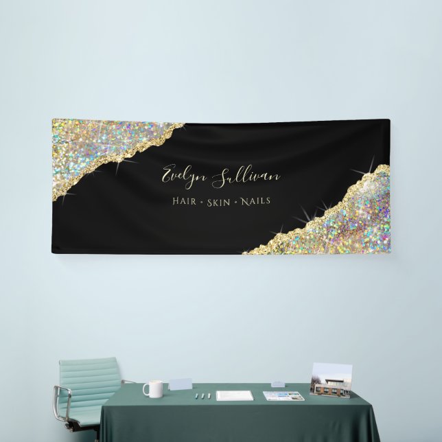 Imitats Holographic Gold Glitzer Banner (Messeveranstaltung)