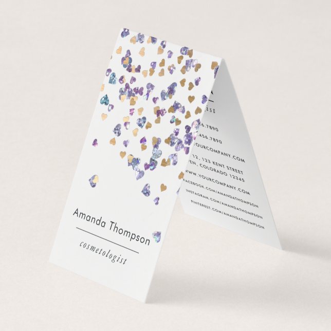 Imitats Holographic Heart Glitzer Visitenkarten (Vorderseite)