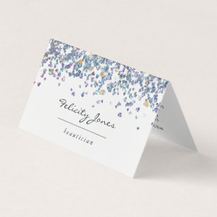 Imitats Holographic Heart Glitzer Visitenkarten