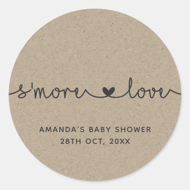 Imitats Kraft S'more Liebe Klassischer Rundaufkleb Runder Aufkleber (Vorderseite)