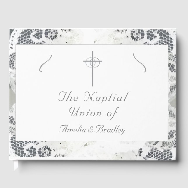 Imitats Lace Wedding Gästebuch (Vorderseite)