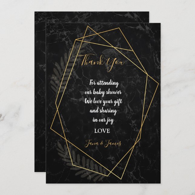 Imitats Marble Geometric Vielen Dank Einladung (Vorne/Hinten)