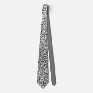 Imitats Metallisches Silver Glitzer Party Neck Tie Krawatte