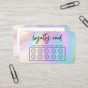 Imitats Pastel Holographic Custom Loyalty Card Visitenkarte