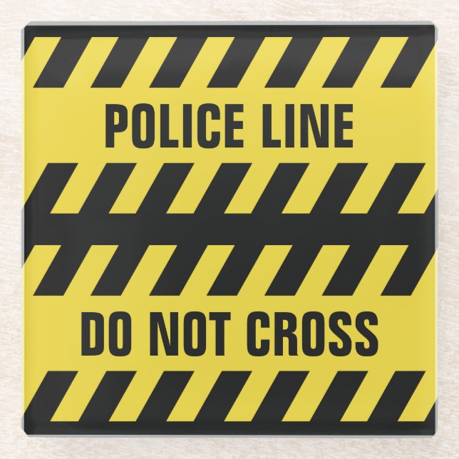Imitats Police Line benutzerdefinierte Text-Unters Glasuntersetzer (Vorderseite)