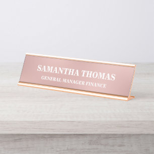Imitats Rose Gold Berufliche Schreibtisch/ Hanging Schreibtischnamensplakette
